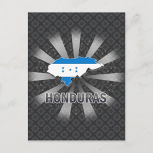 Honduras Flag Map 2.0 Postcard