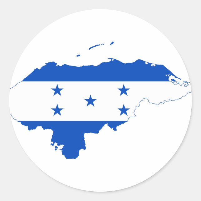 Honduras Flag Map HN Classic Round Sticker (Front)
