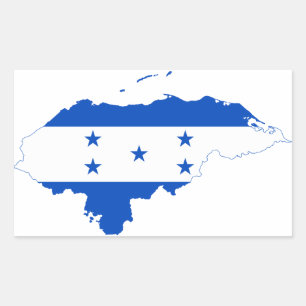 Honduras Flag Map HN Rectangular Sticker