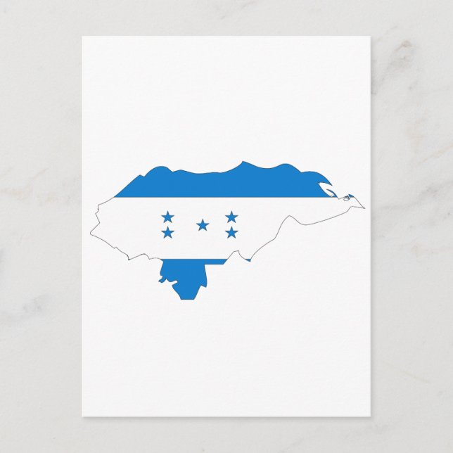 Honduras flag map postcard (Front)