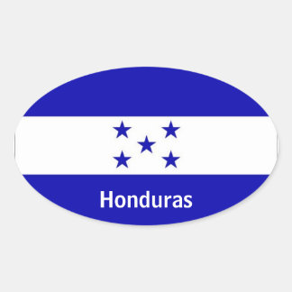 Honduras flag oval stickers