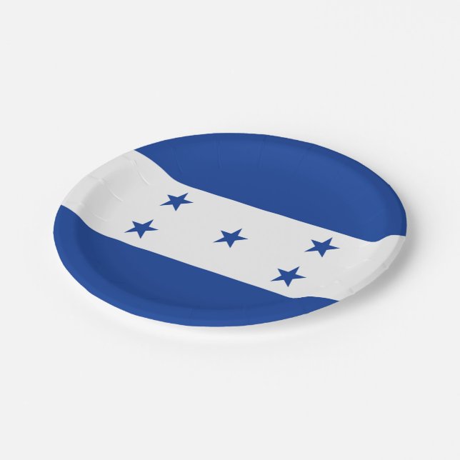 Honduras flag  paper plate (Angled)