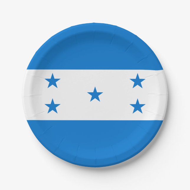 Honduras flag  paper plate (Front)
