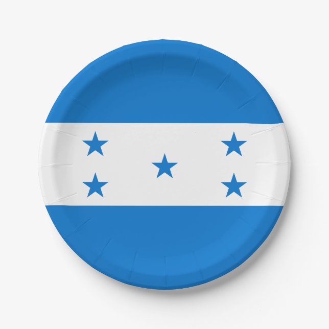Honduras Flag Paper Plate (Front)