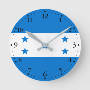 Honduras Flag Round Clock