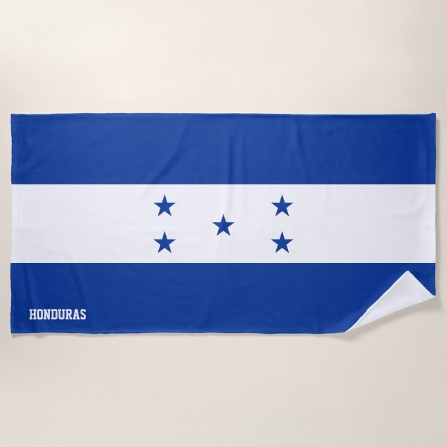 Honduras Flag Splendid Patriotic Beach Towel (Front)