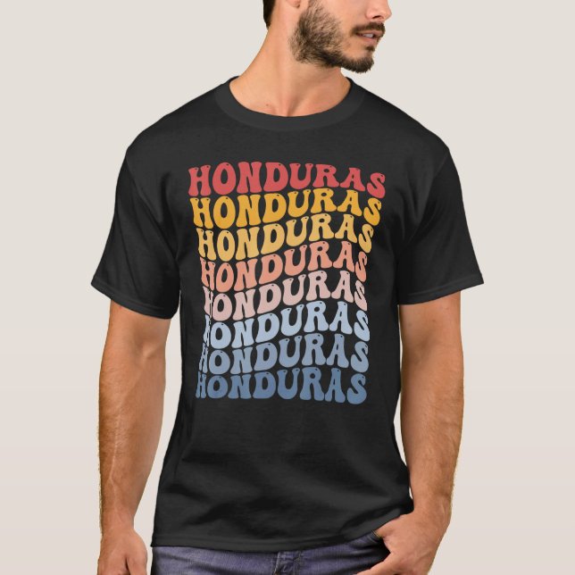 Honduras Groovy Retro Honduran T-Shirt (Front)