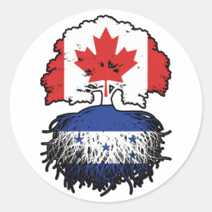 Honduras Honduran Canadian Canada Tree Roots Flag Classic Round Sticker