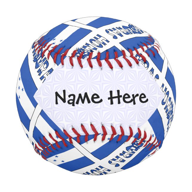 Hondúras Honduran Flag Black Personalisation  Baseball (Front)