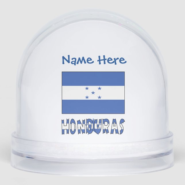 Honduras Honduran Flag Blue Personalisation  Snowglobe (Front)