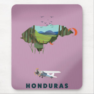 Honduras Illustrated map travel poster Mouse Pad