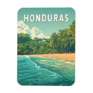 Honduras Illustration Travel Art Vintage Magnet