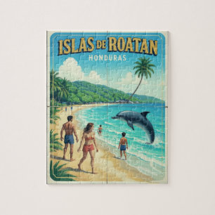 Honduras ISLAS DE ROATAN Retro poster Jigsaw Puzzle