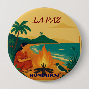  Honduras LA PAZ Retro poster 10 Cm Round Badge