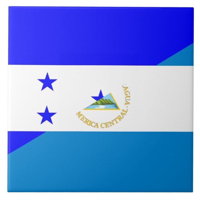 honduras nicaragua half flag country symbol tile (Front)