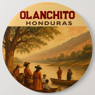  Honduras Olanchito Retro poster 6 Cm Round Badge