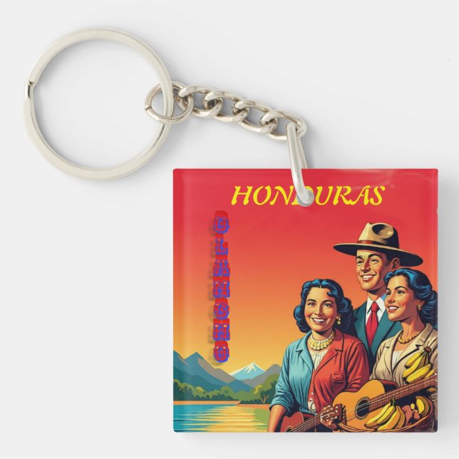  Honduras OLANCHO Retro poster Key Ring (Front)