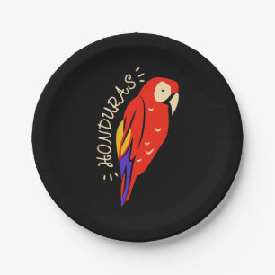 Honduras Parrot Paper Plate