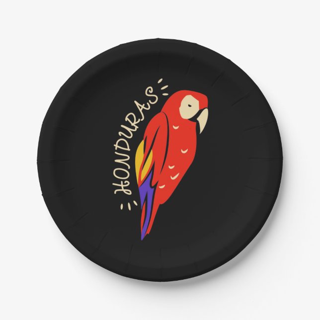 Honduras Parrot Paper Plate (Front)