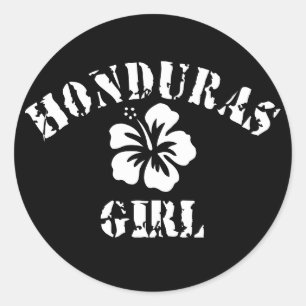 Honduras Pink Girl Classic Round Sticker