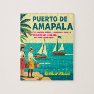  Honduras Puerto AMAPALA Retro poster Jigsaw Puzzle