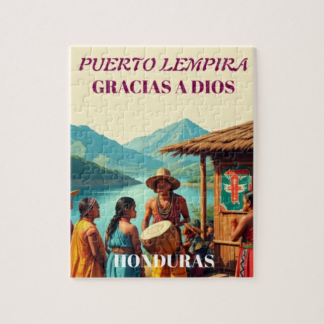  Honduras Puerto LEMPIRA Retro poster Jigsaw Puzzle (Vertical)