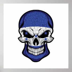 Honduras Smiling Skull Flag  Poster
