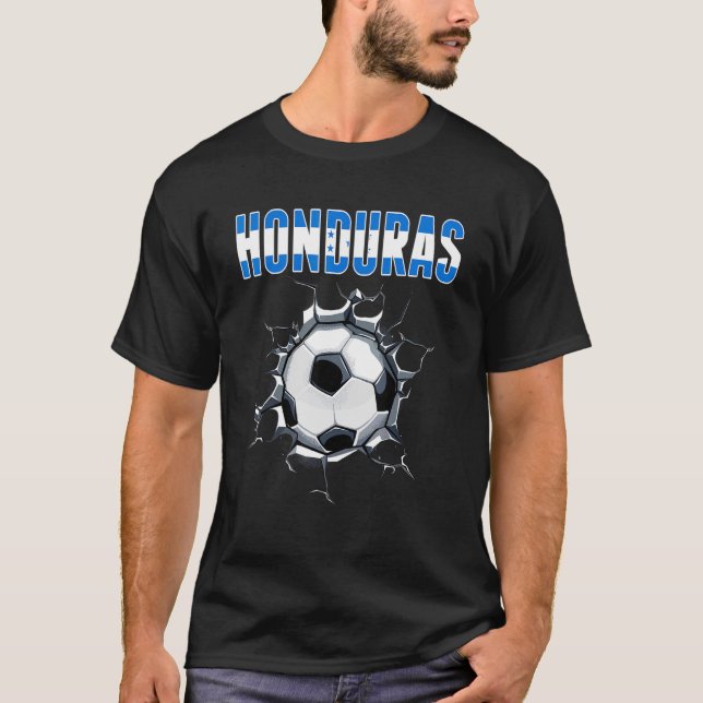Honduras Soccer Fans - Honduran Football In Cracke T-Shirt (Front)