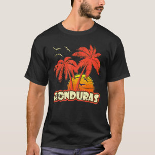 Honduras Summer Palm Trees 80s Beach Sunset T-Shirt