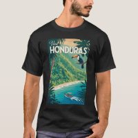 Honduras Toucan Illustration Travel Art Vintage