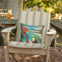 Honduras Travel Vintage Poster Macaw and Toucan
