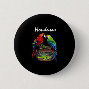 Honduras Trip Scarlet Macaw Honduras Family Vacati 6 Cm Round Badge
