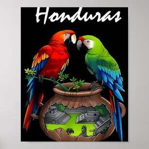Honduras Trip Scarlet Macaw Honduras Family Vacati Poster