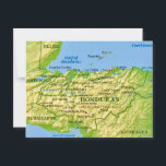 Honduras Vintage Map Postcard<br><div class="desc">It's an old map postcard of Honduras repurposed on a new card.</div>