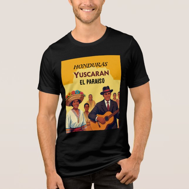  Honduras YUSCARAN Retro poster Tri-Blend Shirt (Front)