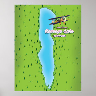 Honeoye Lake New York map Poster