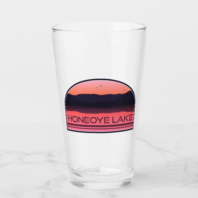 Honeoye Lake New York Red Sunrise Glass (Front)