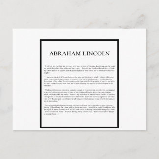 Honest Abe alternate layout Postcard