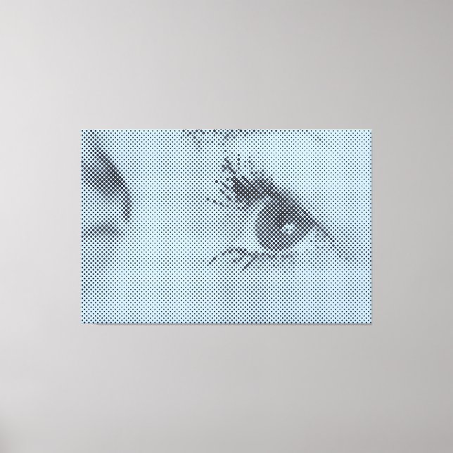 Honest Black&Blue Halftone Effect Female Glance Canvas Print (Front)
