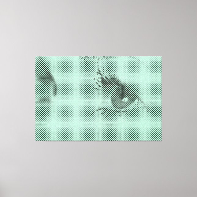 Honest Black&Green Halftone Effect Female Glance Canvas Print (Front)