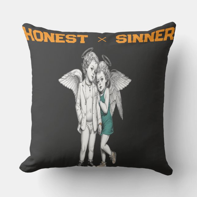 Honest & Sinner Love Art Collection Throw Pillow (Front)