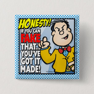 Honesty 15 Cm Square Badge