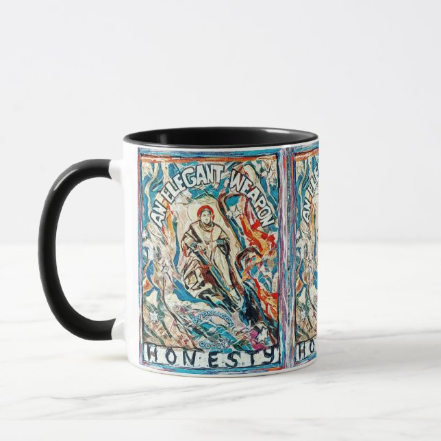 Honesty, an elegant weapon for civilised times mug (Left)