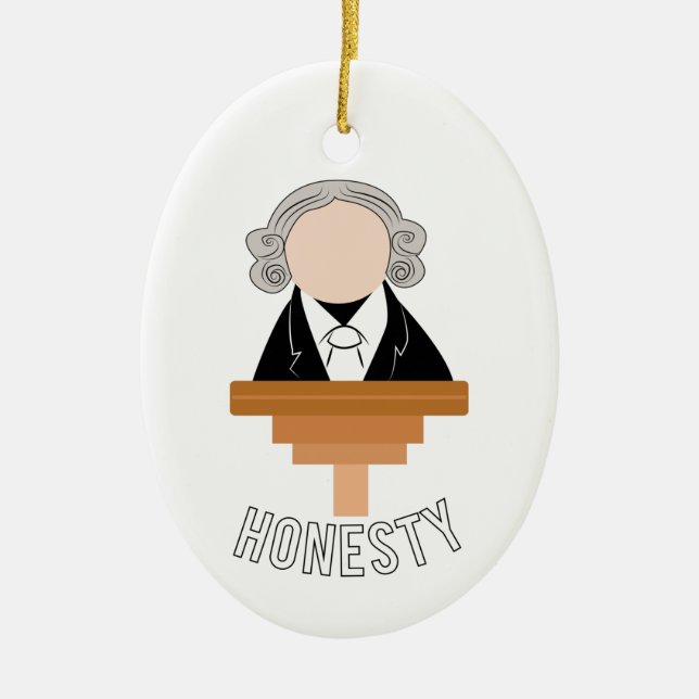 Honesty Ceramic Tree Decoration (Front)