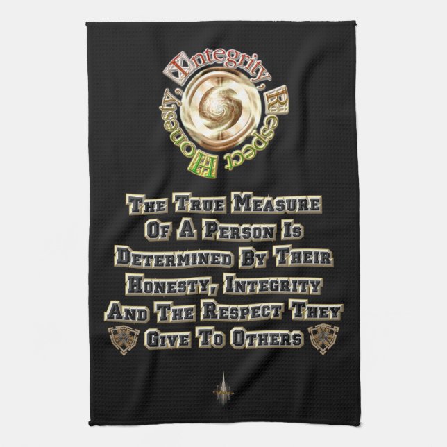 Honesty Integrity Respect MXT Tea Towel (Vertical)