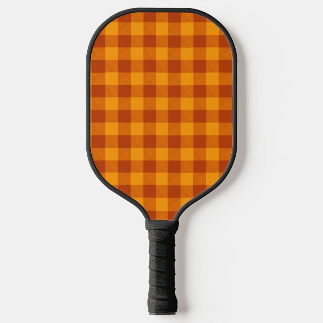 Honey Amber Buffalo Check Pickleball Paddle (Front)
