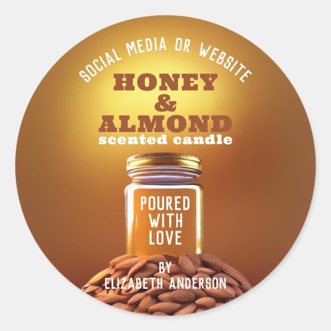 Honey and Almond candle Classic Round Sticker (Front)