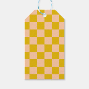 Honey and Peach Chequerboard Gift Tags