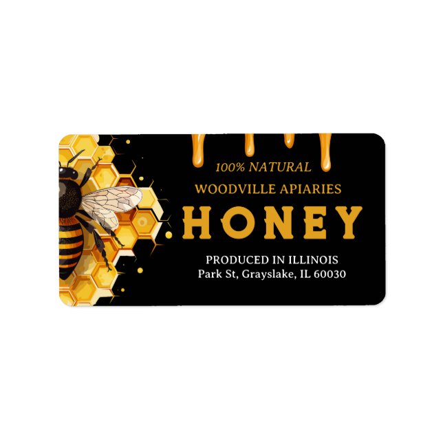 Honey Apiary Container  Label (Front)