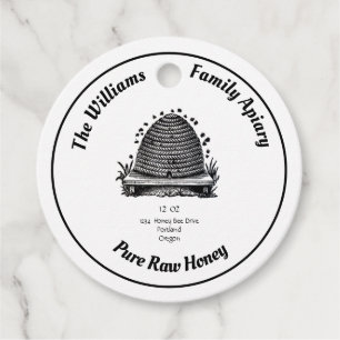 Honey Apiary Jar Tags Vintage Beehive